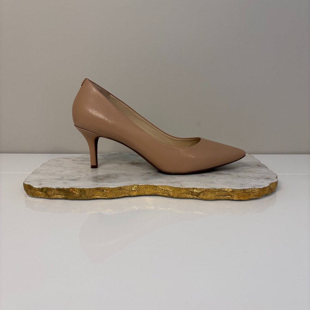 Cole Haan Nude Tan Leather Pointed-Toe Heels